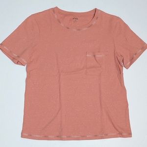 Kate Spade Saturday Pink/Peach Speckled Pocket Tee, size S
